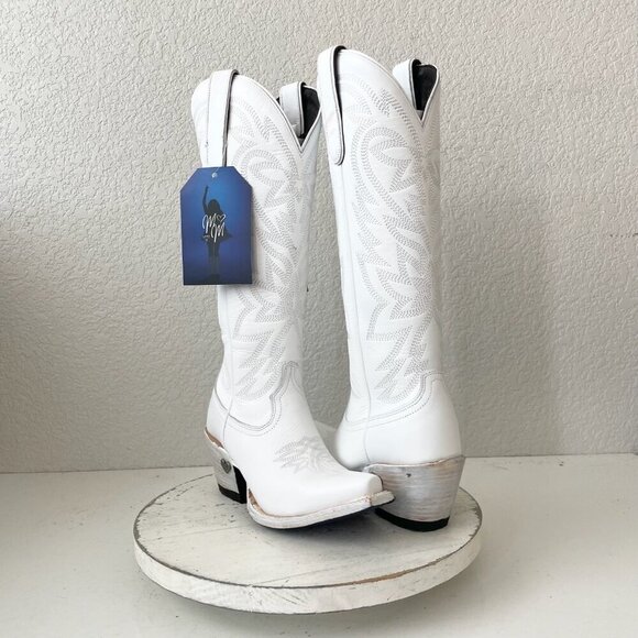 Lane MEGAN MORONEY Smokeshow Womens Cowboy Boots 5 White Western Cowgirl Tall - Picture 14 of 14